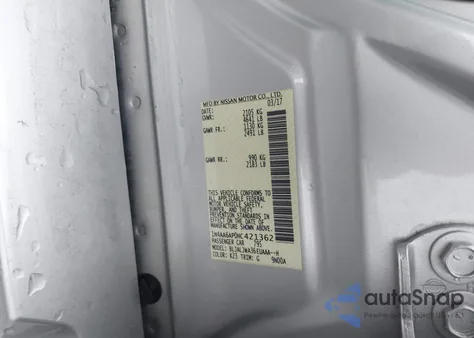 2017 Nissan Maxima 3.5 Sv from USA, damaged, VIN 1N4AA6AP0HC421362